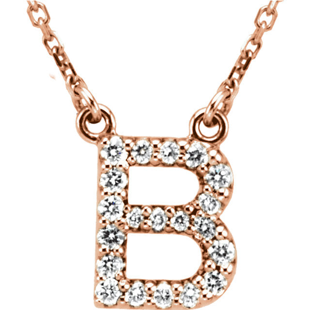 Rose Gold Letter B necklace