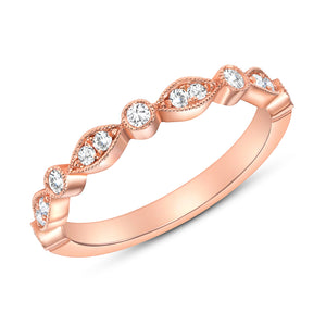 Rose Gold Stack-able Diamond Ring Band