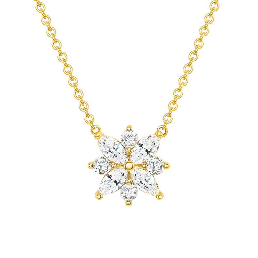 Yellow Gold Galaxy Diamond Pendant Necklace