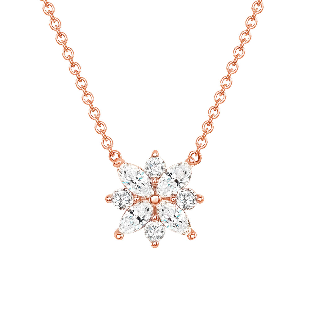 Rose Gold Galaxy Diamond Pendant Necklace