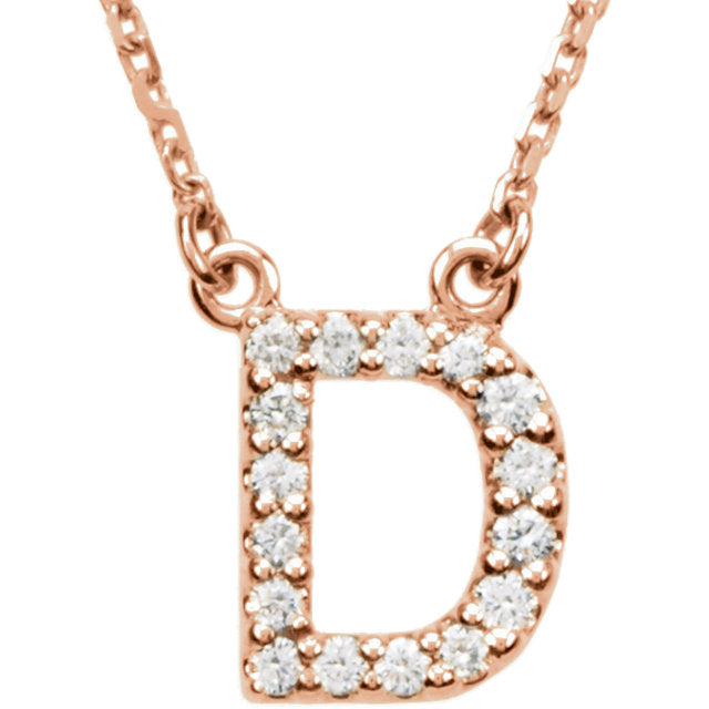 rose Gold Letter D necklace