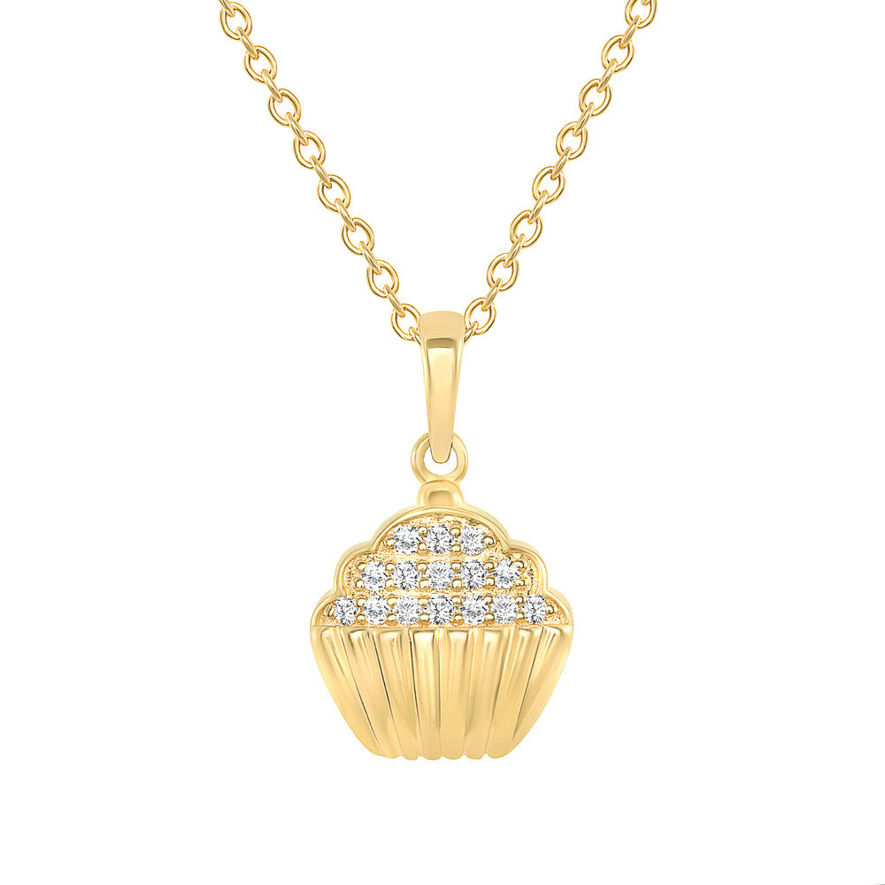 Yellow Gold Cupcake Necklace