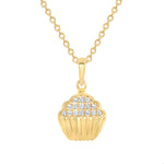 White Gold Cupcake Necklace