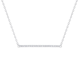horizontal diamond bar necklace white gold
