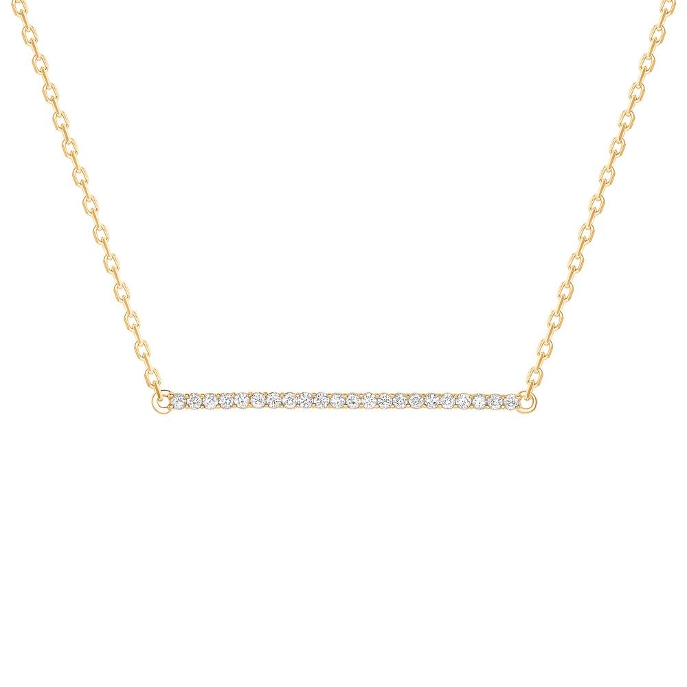horizontal diamond bar necklace yellow gold