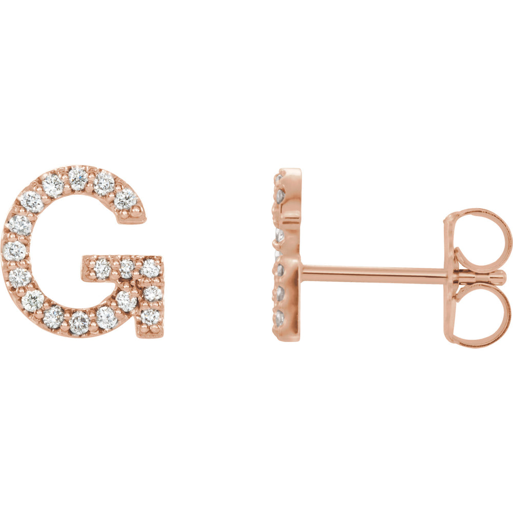 Rose Gold Letter G earrings