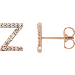 Rose Gold Letter Z earrings