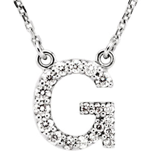 white gold letter g necklace
