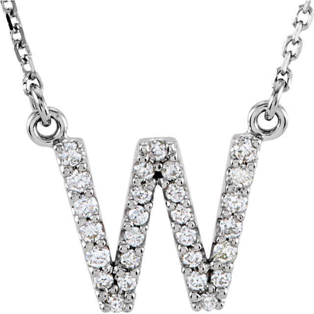 White Gold Letter W necklace