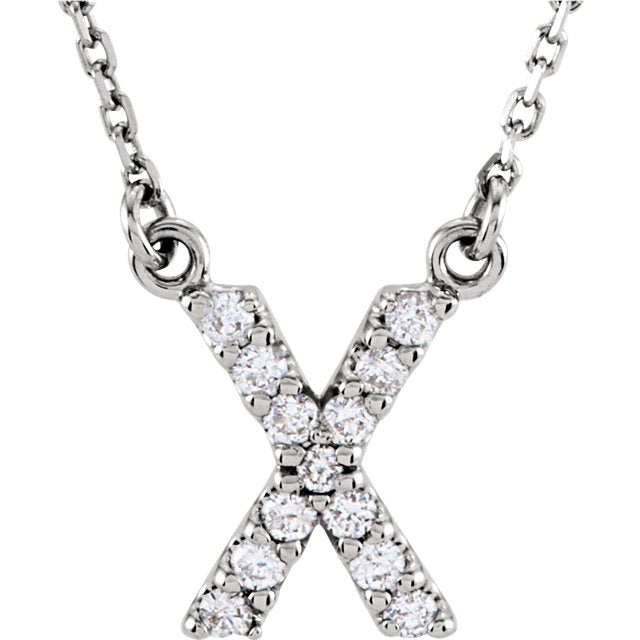 White Gold Letter X necklace