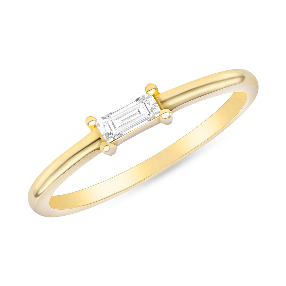 Yellow Gold Baguette Diamond Ring