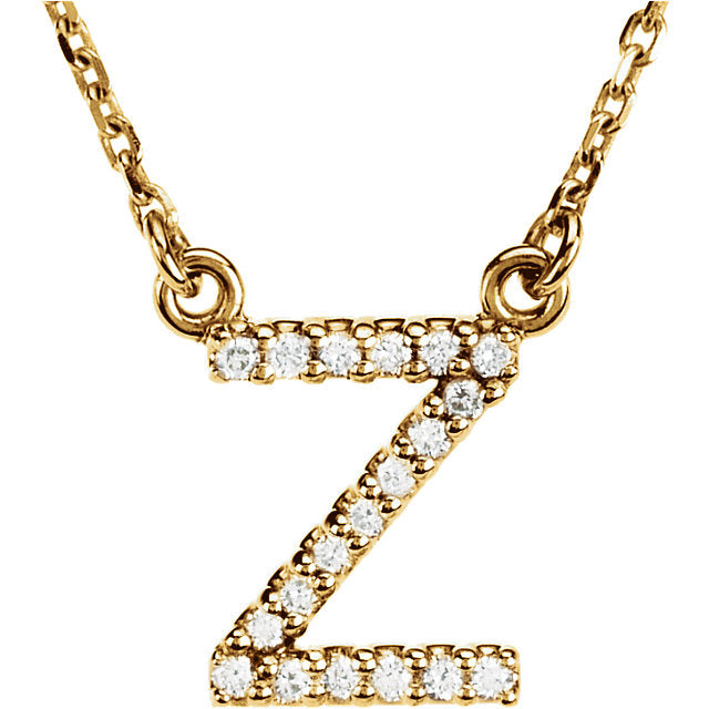 Yellow Gold Letter Z necklace