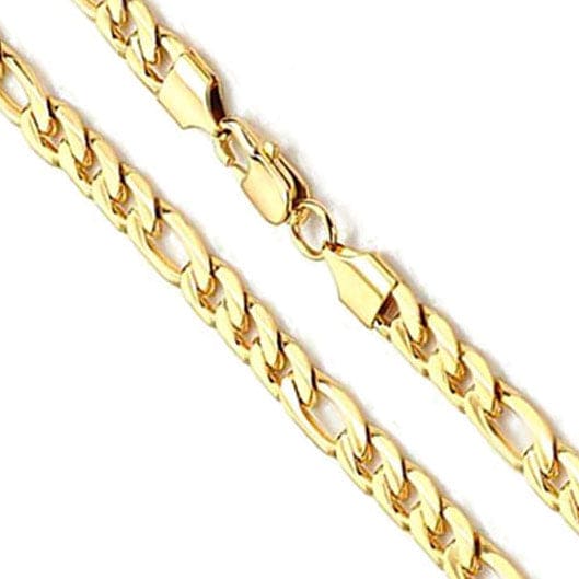 14K Solid Gold Figaro Chain 11mm
