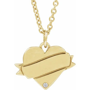 Diamond Engravable Heart Necklace