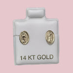 Guadalupe Stud Earring 14K Solid Yellow Gold With Safety Backing