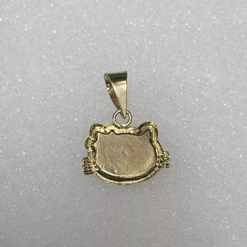 Kitty Cat Pendant 14K Solid Yellow Gold Charm