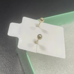14K Small Yellow Gold Four Leaf Flower Stud Earrings With Safety Backing