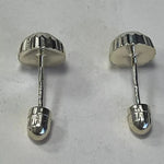 14K Solid Yellow Gold Diamond Cut Ball Stud Earrings With Safety Backing