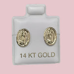 Guadalupe Stud Earring 14K Solid Yellow Gold With Safety Backing