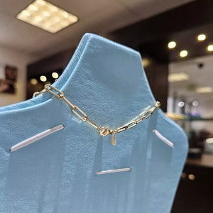 14K PaperClip Yellow Gold Chain Necklace 4.5mm