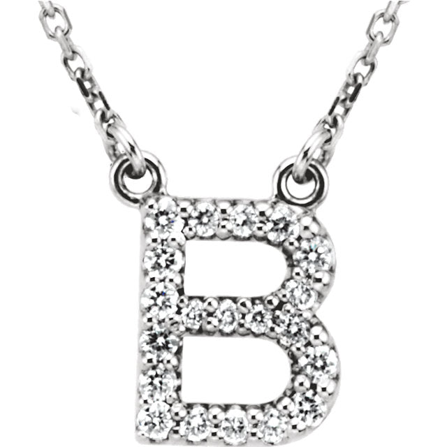 White Gold Letter B necklace