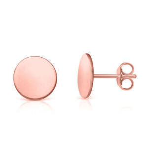 14k rose round gold stud earrings 6mm