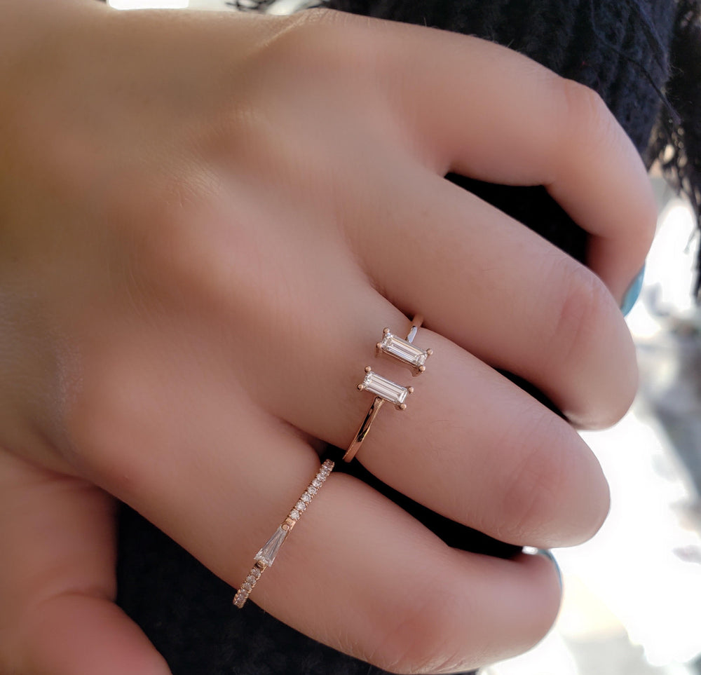 Baguette Diamond Cuff Ring