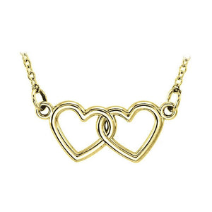 14k yellow gold infinity heart necklace