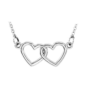 14k white gold infinity heart necklace