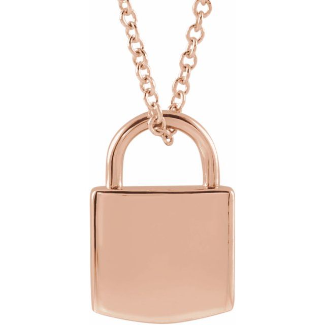 Lock Pendant Necklace (Engrave-able)