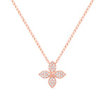 14k yellow flower diamond neckace