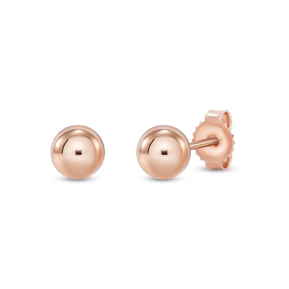 14k rose gold ball earrings