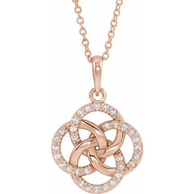 14k rose gold Celtic diamond necklace