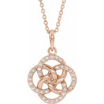 14k white gold Celtic diamond necklace
