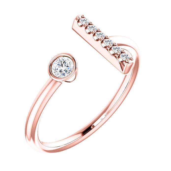 diamond bar cuff ring