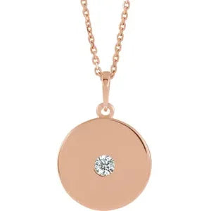 Gold Disc Diamond Necklace
