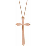 14k white gold elongated cross necklace