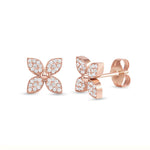 14k white flower diamond earrings
