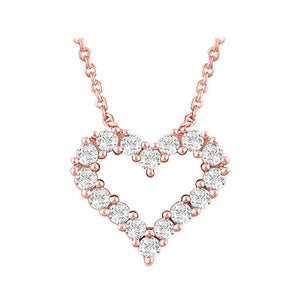 heart outline diamond necklace