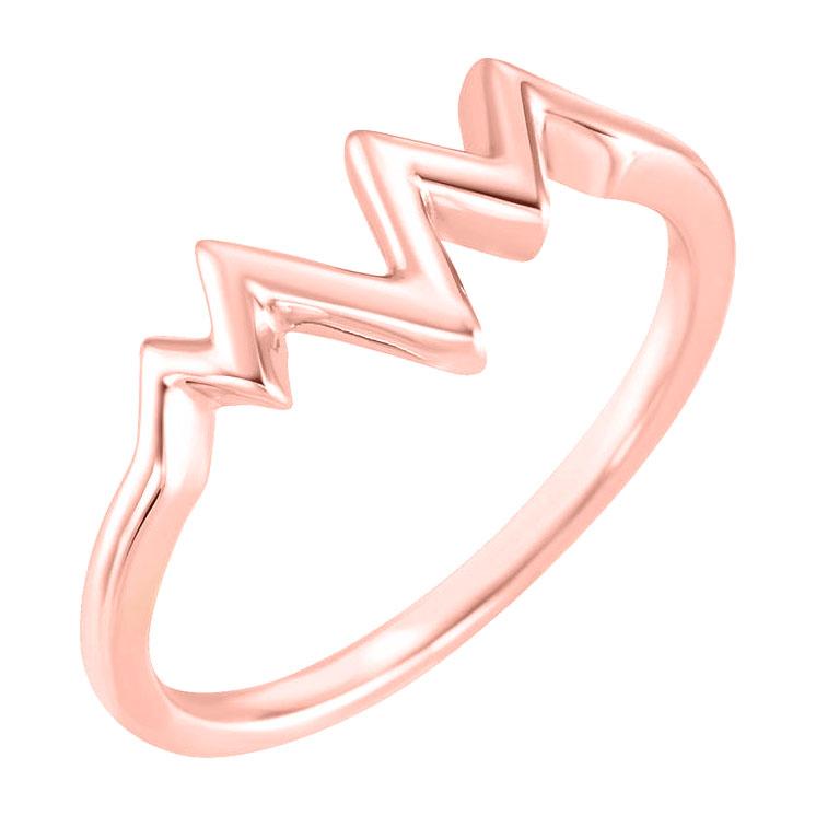 14k rose gold heartbeat ring