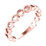 14k white gold infinity stack ring