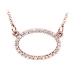 14k white gold oval diamond pendant