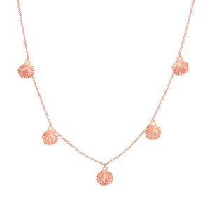 14k rose gold shell chain necklace