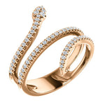 14k white gold snake diamond ring