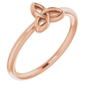 14k rose gold trinity ring