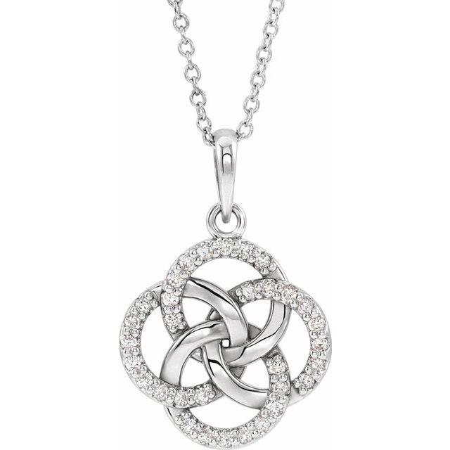 14k white gold Celtic diamond necklace