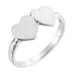 14k rose double heart ring