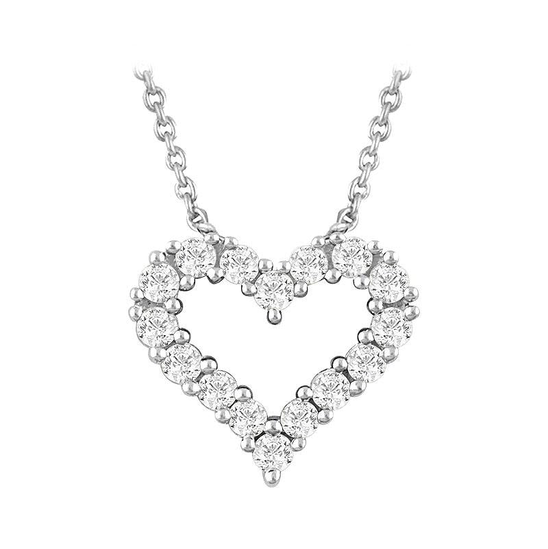 heart outline diamond necklace