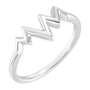 14k white gold heartbeat ring