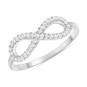 14k white gold infinity diamond ring